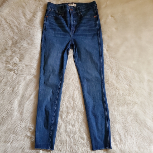 Madewell 10 Inch High Rise Skinny  Raw Hem Jeans Size 28 - Picture 2 of 12